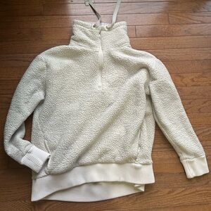 Athleta Cozy ivory Sherpa Pullover